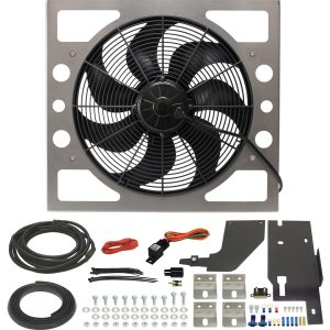 Derale Cooling Fan, Electric, 2400 Cubic Feet Per Minute, 17 Inch Diameter Fan/ 19-1/2 Inch Width X 18 Inch Height X 3-3/4 Inch Depth – 20161