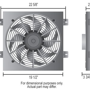 Derale Cooling Fan, Electric, 2400 Cubic Feet Per Minute, 17 Inch Diameter Fan/ 19-1/2 Inch Width X 18 Inch Height X 3-3/4 Inch Depth – 20161