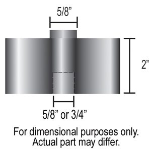 Derale Cooling Fan Spacer, 5/8 Inch Diameter Water Pump Shaft or 3/4 Inch Diameter Water Pump Shaft, 2 Inch Thick, Anodized, Aluminum – 31520