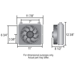 Derale Fluid Cooler, Hi-Flow Racing, Remote Mount, 11-7/8 Inch Width X 12-3/8 Inch Height X 8-1/2 Inch Depth, 755 Cubic Feet Per Minute – 65861