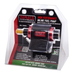 Derale Fuel Pump Electric, IN-Line Pump, Diesel, 7 PSI Maximum Pressure, 130 Lph Flow Rate, Rotary Vane – 72003