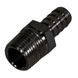 Derale Adapter Fitting, 3/8 Inch NPT Male X 3/8 Inch Barb, Gold, Brass, Single – 98101