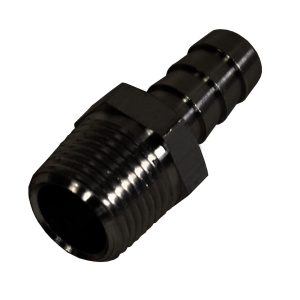 Derale Adapter Fitting, 3/8 Inch NPT Male X 3/8 Inch Barb, Gold, Brass, Single – 98101