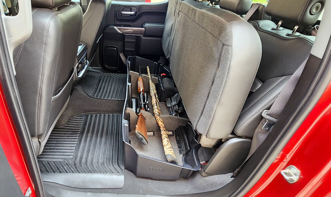 Du Ha Under Seat Storage Unit, Under Rear Seat, 2 Compartments, With Removable Dividers and Gun Rack Inserts, Black, Heavy Duty Polyethylene – 10400