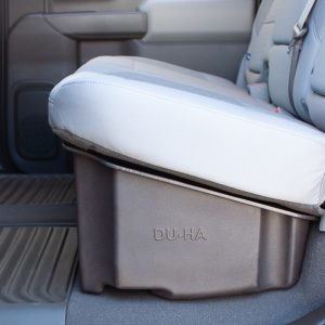 Du Ha Under Seat Storage Unit, Under Rear Seat, 2 Compartments, With Removable Dividers and Gun Rack Inserts, Brown, Heavy Duty Polyethylene – 10401