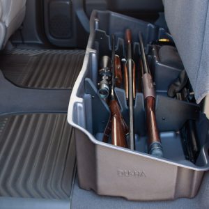 Du Ha Under Seat Storage Unit, Under Rear Seat, 2 Compartments, With Removable Dividers and Gun Rack Inserts, Brown, Heavy Duty Polyethylene – 10401