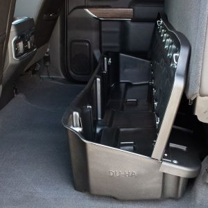 Du Ha Under Seat Storage Unit, Under Rear Seat, 1 Compartment, With Two Removable Gun Rack Inserts, Black, Heavy Duty Polyethylene – 10410