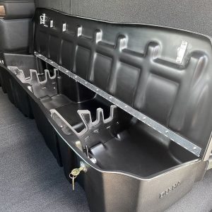 Du Ha Under Seat Storage Unit, Under Rear Seat, 1 Compartment, With Two Removable Gun Rack Inserts, Black, Heavy Duty Polyethylene – 10410