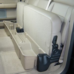 Du Ha Under Seat Storage Unit, Under Rear Seat, 2 Compartments, With Removable Dividers and Gun Rack Inserts, Black, Heavy Duty Polyethylene – 20004