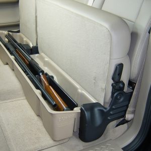 Du Ha Under Seat Storage Unit, Under Rear Seat, 2 Compartments, With Removable Dividers and Gun Rack Inserts, Black, Heavy Duty Polyethylene – 20004