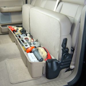Du Ha Under Seat Storage Unit, Under Rear Seat, 2 Compartments, With Removable Dividers and Gun Rack Inserts, Black, Heavy Duty Polyethylene – 20004