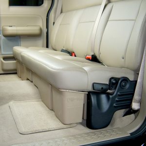 Du Ha Under Seat Storage Unit, Under Rear Seat, 2 Compartments, With Removable Dividers and Gun Rack Inserts, Black, Heavy Duty Polyethylene – 20004