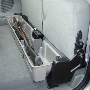 Du Ha Under Seat Storage Unit, Under Rear Seat, 1 Compartment, With Removable Gun Rack Inserts, Black, Heavy Duty Polyethylene – 20031