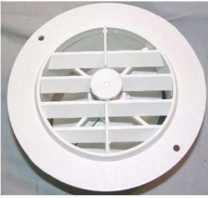 D&w Inc. Heating/ Cooling Register, Round, 4 Inch Diameter, Without Damper, White – 3940WH