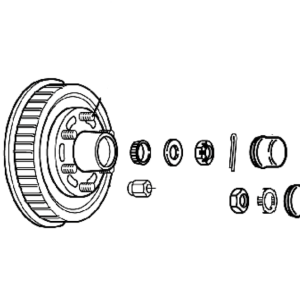 Dexter Axle Trailer Brake Hub Assembly, Hub and Drum Assembly, Fits Dexter 4400 Pound Axle, 6 X 5-1/2 Inch Bolt Pattern – 008-407-90