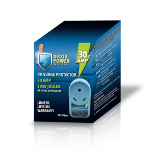 Dicor Corp Surge Protector, Protect from Damaging Low/ High Voltage Levels, Plug Type Installation, 30 Amp, With Wiring Fault Indicator – DP-SP30A