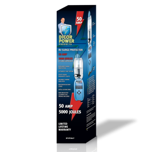 Dicor Corp Surge Protector, Protect from Damaging Low/ High Voltage Levels, 50 Amp, With Fault Indicator Light, Weather Resistant – DP-SP50A-P