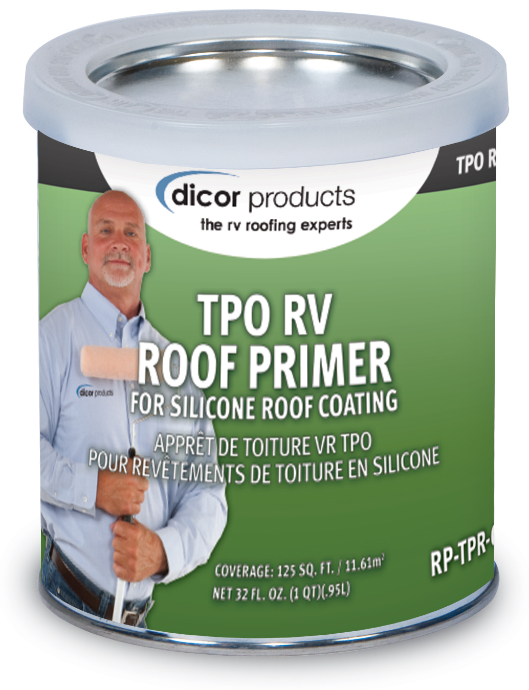 Dicor Corp Roof Sealant Primer, Used to Prepare Silicone Surface for Enhanced Bonding, Clear, 1 Quart Can, Single – RP-TPR-Q