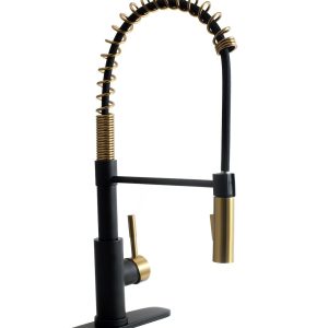 Dura Faucet Faucet, Used for Kitchen, Single Piece, Streamline Coil Spring Pull-Down Handle, One Lever Handle – DF-MK504SLK-MBRG