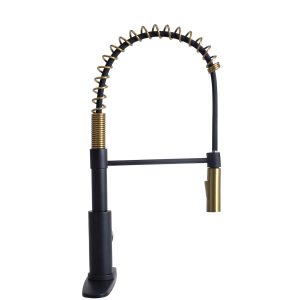 Dura Faucet Faucet, Used for Kitchen, Single Piece, Streamline Coil Spring Pull-Down Handle, One Lever Handle – DF-MK504SLK-MBRG