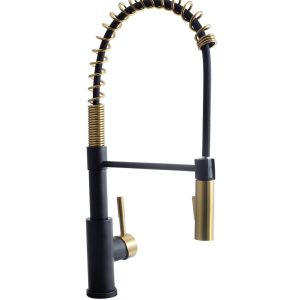 Dura Faucet Faucet, Used for Kitchen, Single Piece, Streamline Coil Spring Pull-Down Handle, One Lever Handle – DF-MK504SLK-MBRG