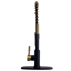 Dura Faucet Faucet, Used for Kitchen, Single Piece, Streamline Coil Spring Pull-Down Handle, One Lever Handle – DF-MK504SLK-MBRG