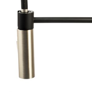 Dura Faucet Faucet, Used for Kitchen, Single Piece, Streamline Coil Spring Pull-Down Handle, Matte Black/ Satin Nickel – DF-MK504SLK-MBSN
