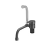 Dura Faucet Faucet, Used for Kitchen, Single Piece Deck Mount, Folding Spout, Lever Type/ 1 Handle, Matte Black/ Stainless Steel – DF-MK510H-MB