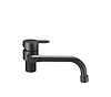 Dura Faucet Faucet, Used for Kitchen, Single Piece Deck Mount, Folding Spout, Lever Type/ 1 Handle, Matte Black/ Stainless Steel – DF-MK510H-MB