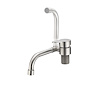 Dura Faucet Faucet, Used for Kitchen, Single Piece Deck Mount, Folding Spout, Lever Type/ 1 Handle, Satin Nickle/ Stainless Steel – DF-MK510H-SN