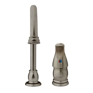 Dura Faucet Faucet, Designer Series, Used for Kitchen, Two Piece Deck Mount, 11 Inch Pedestal Gooseneck Designer Spout – DF-NMK301-SN