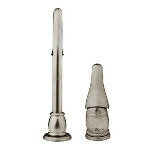 Dura Faucet Faucet, Designer Series, Used for Kitchen, Two Piece Deck Mount, 11 Inch Pedestal Gooseneck Designer Spout – DF-NMK301-SN
