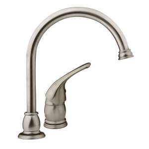 Dura Faucet Faucet, Designer Series, Used for Kitchen, Two Piece Deck Mount, 11 Inch Pedestal Gooseneck Designer Spout – DF-NMK301-SN