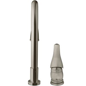 Dura Faucet Faucet, Used for Kitchen, Two Piece Deck Mount, 15 Inch Pedestal Pull Down Spout, Single Lever Handle – DF-NMK503-SN