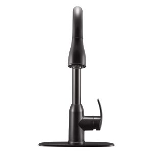 Dura Faucet Faucet, Used for Kitchen, 15 Inch Gooseneck Spout, Single Lever Pull-Down Handle, Venetian Bronze, 1-5/8 Inch Mounting Hole – DF-NMK508-VB