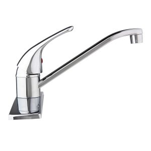 Dura Faucet Faucet, Used for Kitchen, Single Piece 8 Inch Deck Mount, D-Spout, Single Lever Handle, Chrome Plated/ Brass – DF-NMK600-CP
