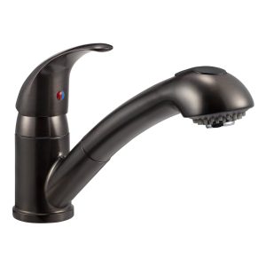 Dura Faucet Faucet, Used for Kitchen, Single Piece Deck Mount, Pull-Out Spout, Solid Zinc Single Lever Handle, Venetian Bronze – DF-NMK852-VB