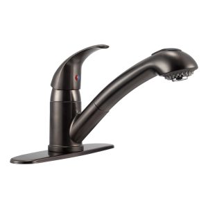 Dura Faucet Faucet, Used for Kitchen, Single Piece Deck Mount, Pull-Out Spout, Solid Zinc Single Lever Handle, Venetian Bronze – DF-NMK852-VB