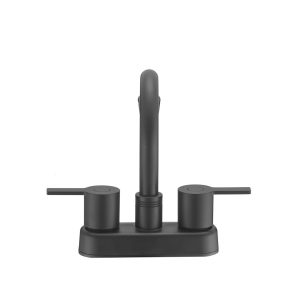 Dura Faucet Faucet, Used for Bar, Single Piece Deck Mount, Mid Arc Spout, Lever Type/ 2 Handle, Matte Black/ Brass – DF-PB155M-MB