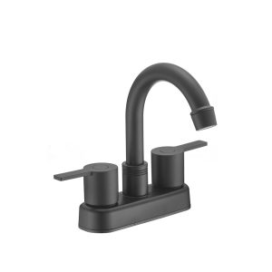 Dura Faucet Faucet, Used for Bar, Single Piece Deck Mount, Mid Arc Spout, Lever Type/ 2 Handle, Matte Black/ Brass – DF-PB155M-MB
