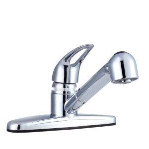 Dura Faucet Faucet, Used for Kitchen, Single Piece 8 Inch Deck Mount, Pull-Out Spout, Single Loop Lever Handle, Chrome Plated/ Plastic – DF-PK100-CP