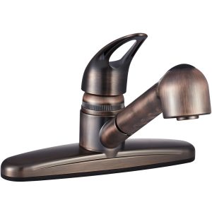 Dura Faucet Faucet, Used for Kitchen, Single Piece 8 Inch Deck Mount, Pull-Out Spout, Single Loop Lever Handle – DF-PK100-ORB