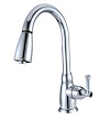 Dura Faucet Faucet, Used for Kitchen, Single Piece 8 Inch Deck Mount, 15 Inch Pull Down Spout, Single Lever Handle – DF-PK160-CP