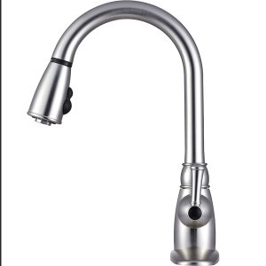 Dura Faucet Faucet, Used for Kitchen, Single Piece 8 Inch Deck Mount, 15 Inch Pull Down Spout, Single Lever Handle – DF-PK160-SN