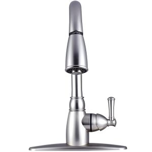 Dura Faucet Faucet, Used for Kitchen, Single Piece 8 Inch Deck Mount, 15 Inch Pull Down Spout, Single Lever Handle – DF-PK160-SN