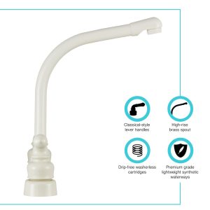 Dura Faucet Faucet, Classical Series, Used for Kitchen, Single Piece 8 Inch Deck Mount, 10 Inch Hi-Rise Classical Spout – DF-PK210C-BQ