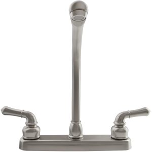 Dura Faucet Faucet, Classical Series, Used for Kitchen, Single Piece 8 Inch Deck Mount, 10 Inch Hi-Rise Classical Spout – DF-PK210C-SN