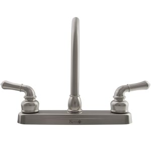 Dura Faucet Faucet, Classical Series, Used for Kitchen, Single Piece 8 Inch Deck Mount, 10 Inch Hi-Rise Classical Spout – DF-PK210C-SN