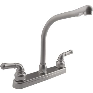 Dura Faucet Faucet, Classical Series, Used for Kitchen, Single Piece 8 Inch Deck Mount, 10 Inch Hi-Rise Classical Spout – DF-PK210C-SN