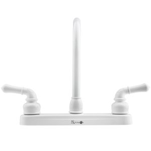 Dura Faucet Faucet, Classical Series, Used for Kitchen, Single Piece 8 Inch Deck Mount, 10 Inch Hi-Rise Classical Spout – DF-PK210C-WT